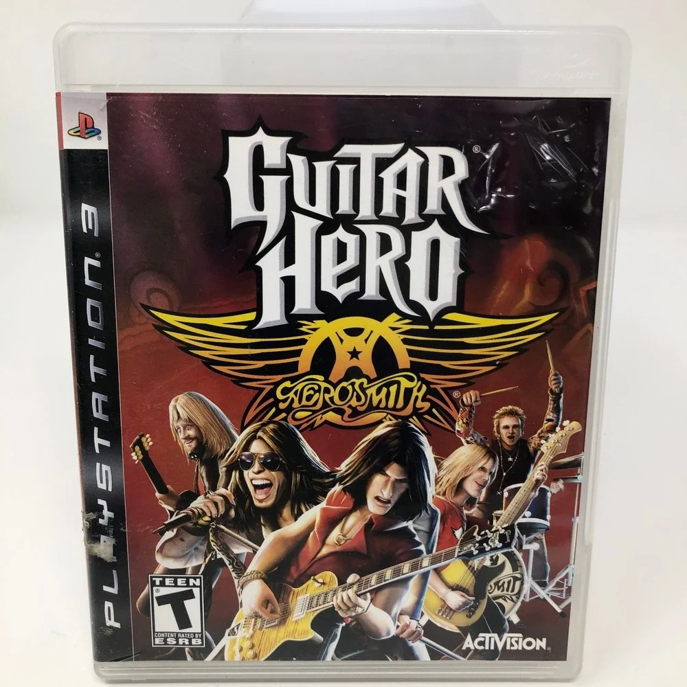 Guitar Hero Aerosmith Sony PlayStation Game 2008 Rock Music Rhythm Disc Case